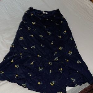 Gap Midi Length Floral Wrap Skirt